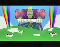 Oh damn, you don't even WANT to play around with God, the rainbows and cows